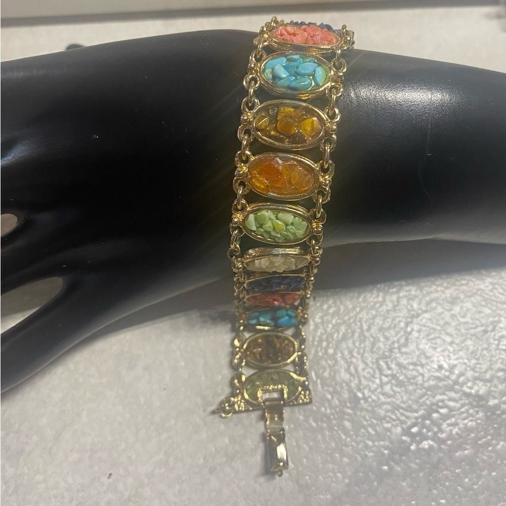 Vintage Gemstone Chip Bracelet
